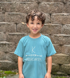 K is for Kindergarten on Slate Short Sleeve