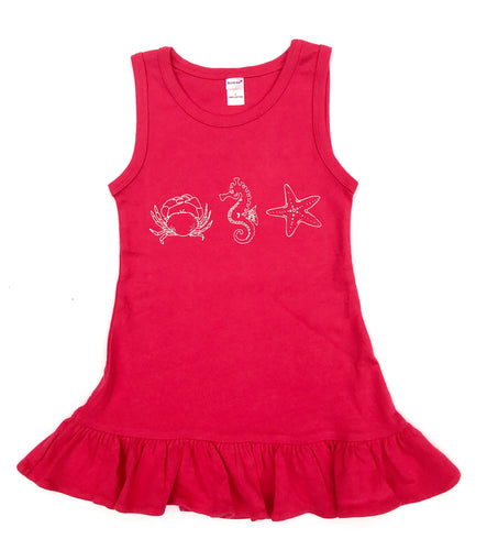 Ruffle Dress Pink Beach Trio — bright and durable children's clothes, with love from Tennessee!