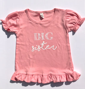 Big Sister Pink Short and Long Sleeve Ruffle
