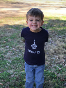 Birthday Boy on Navy Short and Long Sleeve