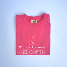 K is for Kindergarten on Peony Pink
