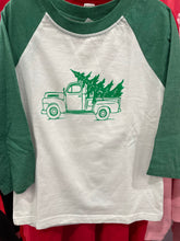 Christmas Truck Green Sketch on Raglan