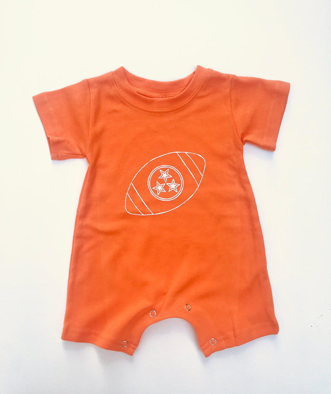 Football Tri Star on Orange Romper