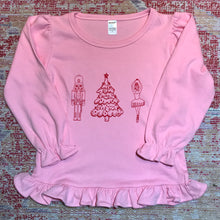 Nutcracker on Pink Long Sleeve Ruffle