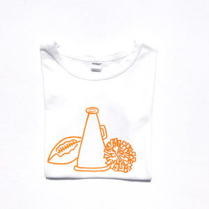 Cheer Gear on Orange Short Sleeve Ruffle